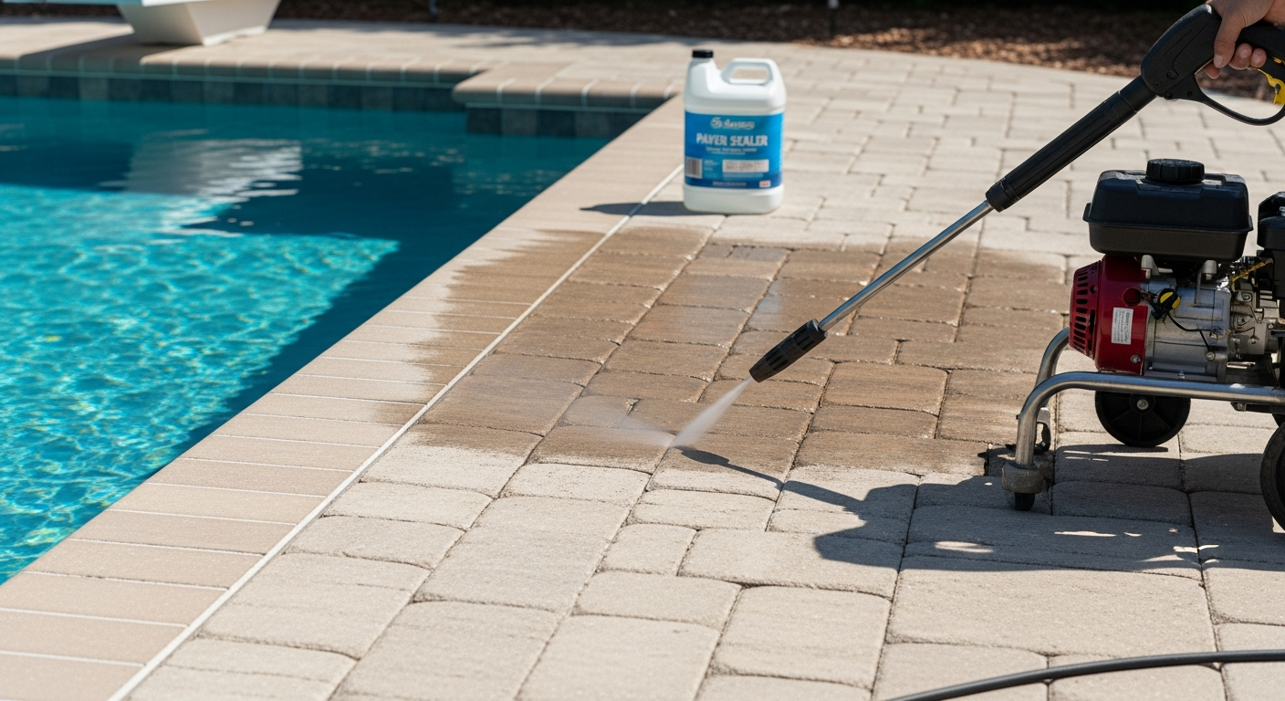 Pressure Wash And Seal Pavers