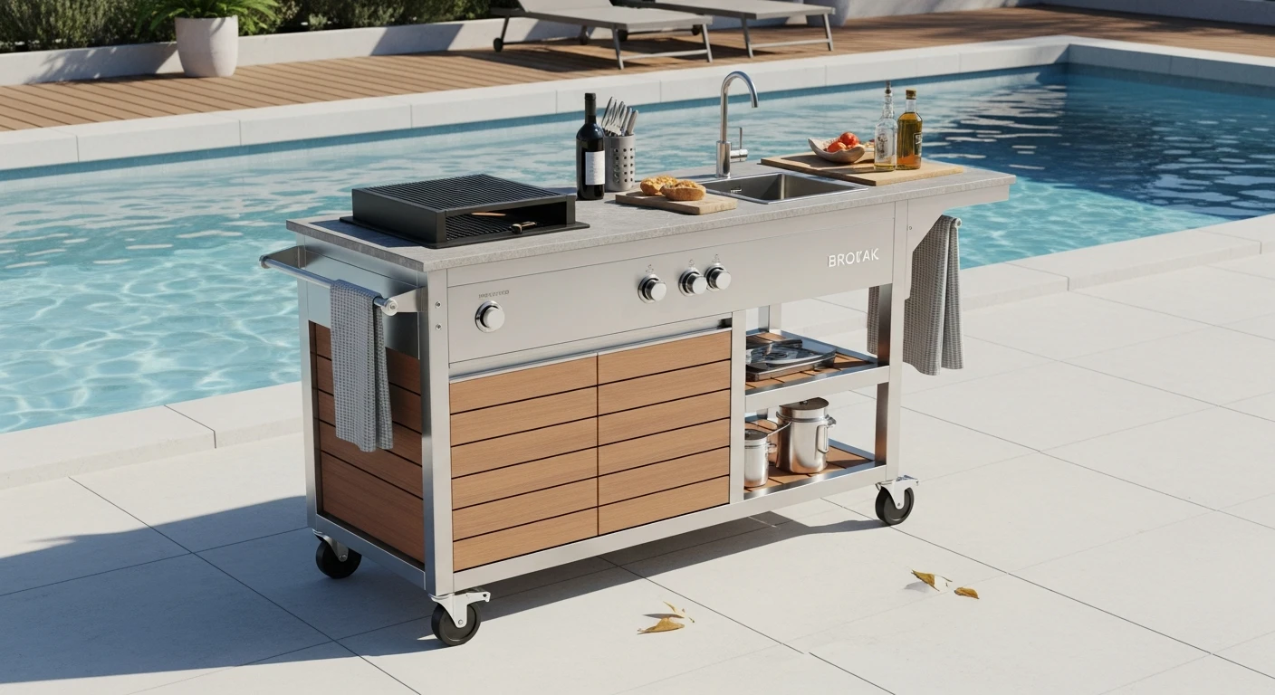 Rolling Outdoor Kitchen Island