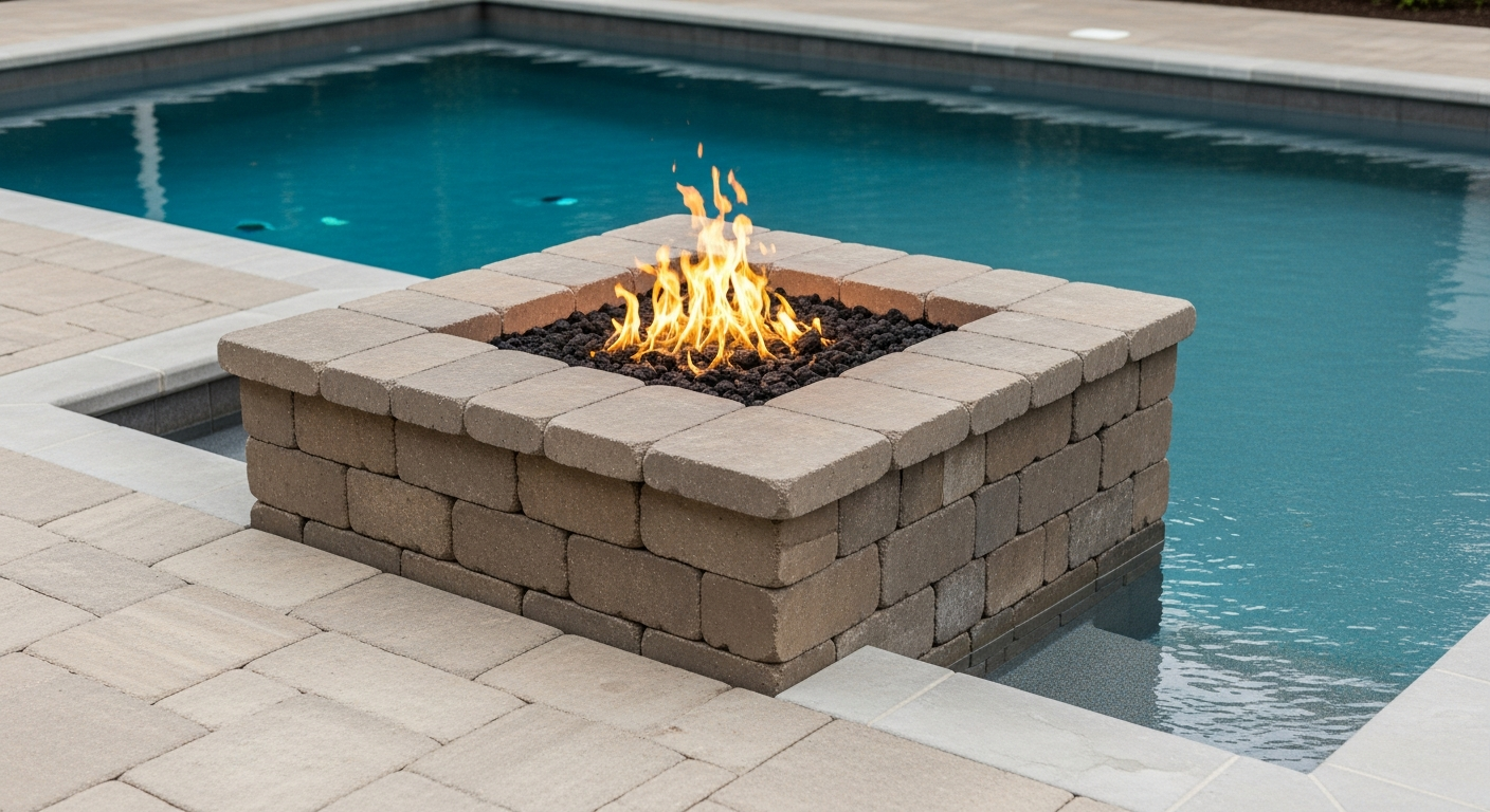 Paver Fire Pit Area