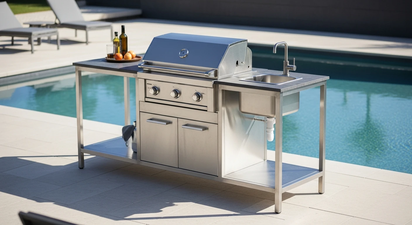 Metal Outdoor Kitchen Island