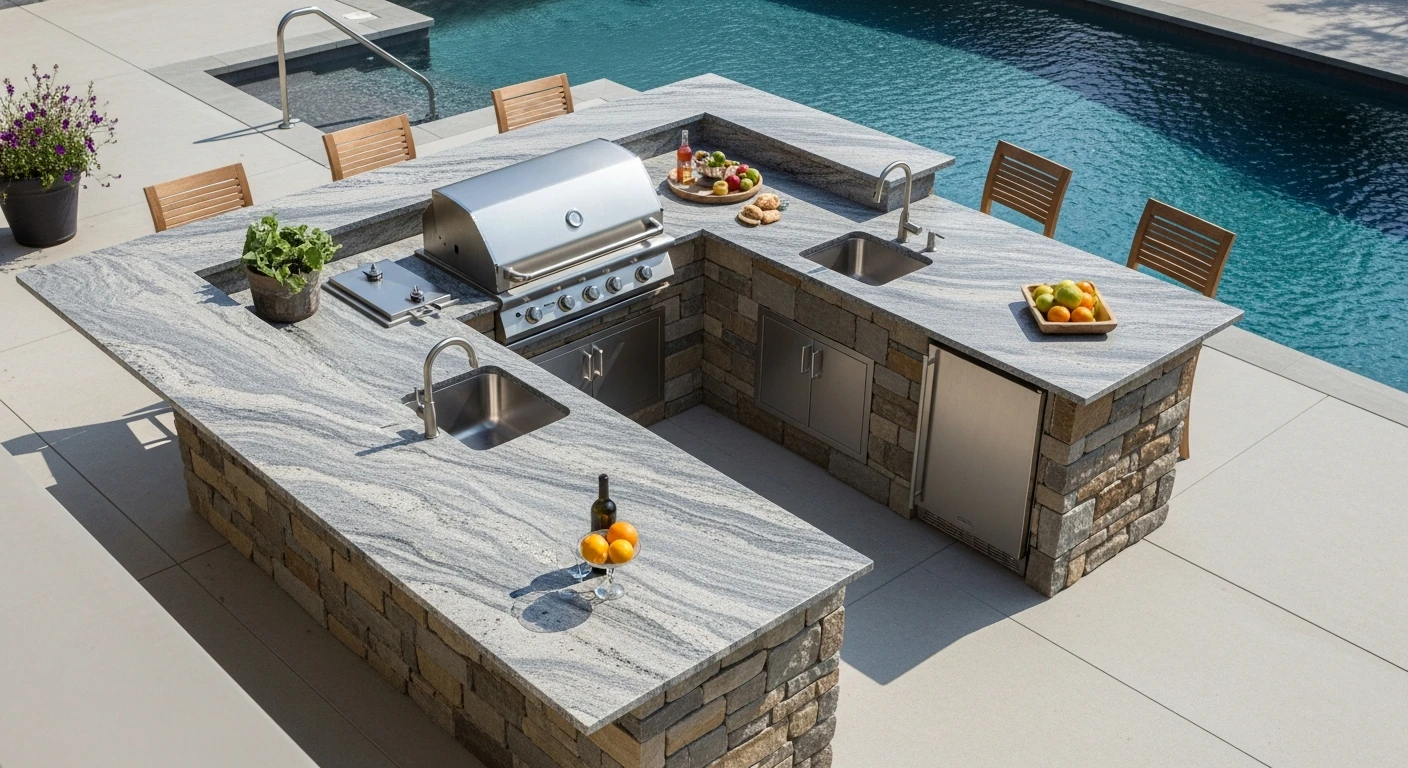 U Shaped Outdoor Kitchen Layout