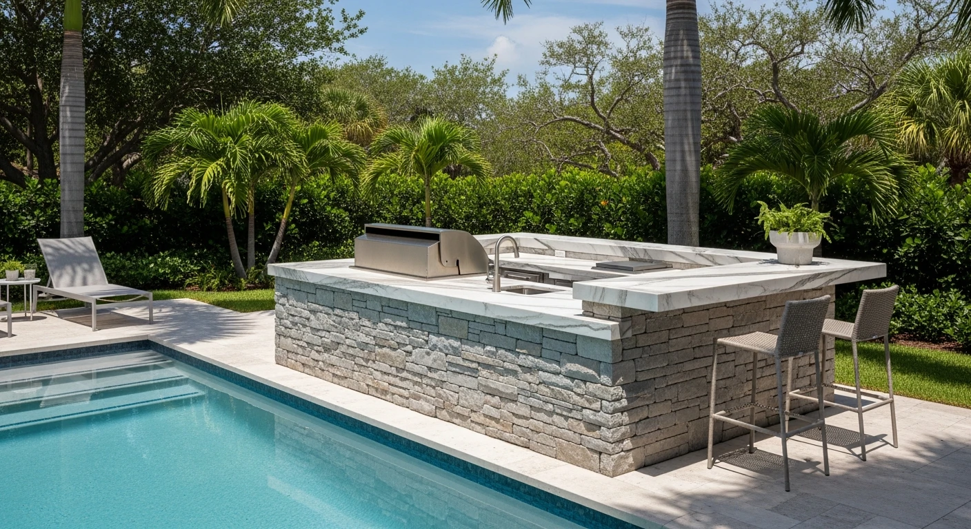 Natural Stone Outdoor Kitchen