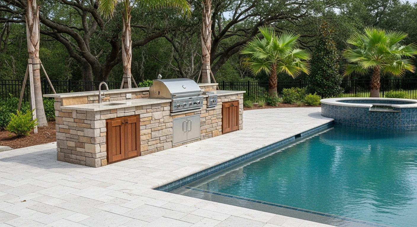 Outdoor Kitchen and Pool