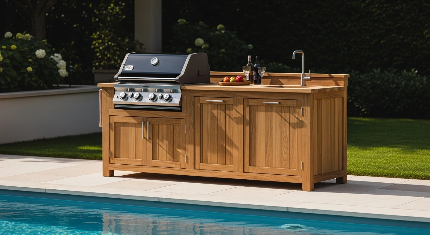 Teak Outdoor Kitchen Island