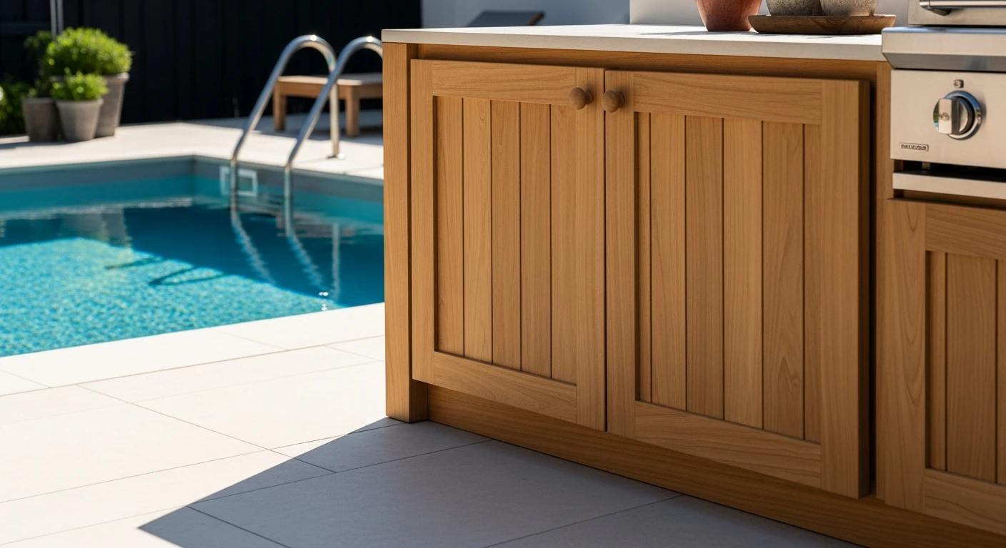 Teak Outdoor Kitchen Cabinets