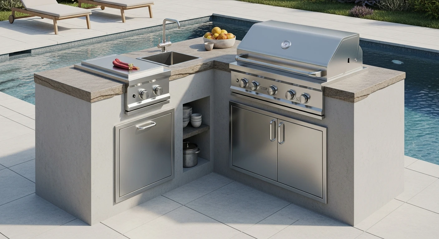 Small L Shaped Outdoor Kitchen