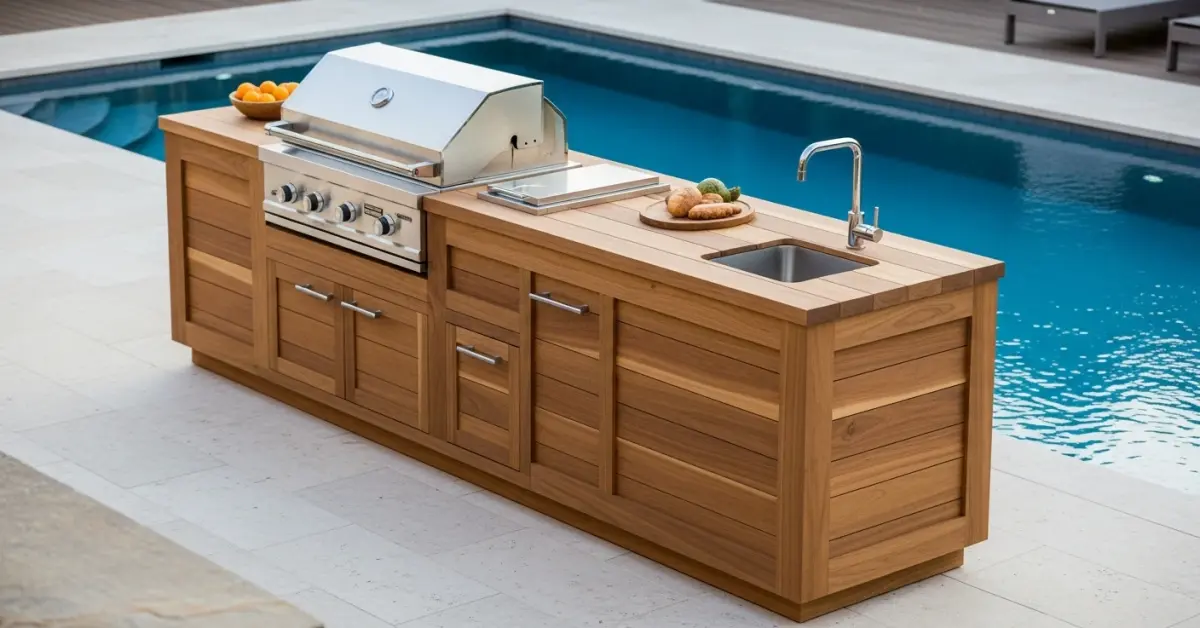 You're envisioning a beautiful wood outdoor kitchen island for your Sarasota home, a warm and natural centerpiece for your lanai. But in ou…